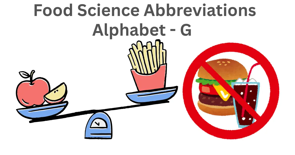 food science abbreviations alphabet g
