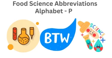 food science abbreviations alphabet p