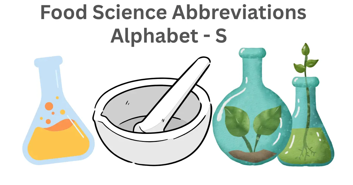 food science abbreviations alphabet s