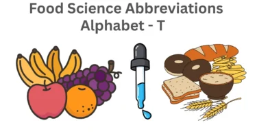 food science abbreviations alphabet t
