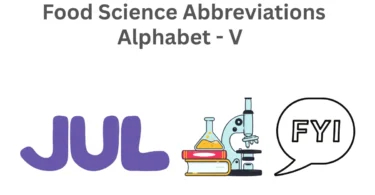 food science abbreviations alphabet v