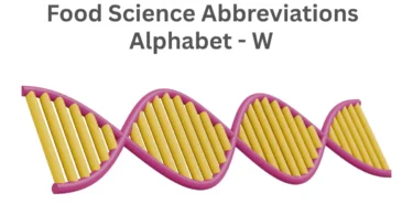 food science abbreviations alphabet w