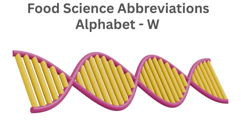 food science abbreviations alphabet w