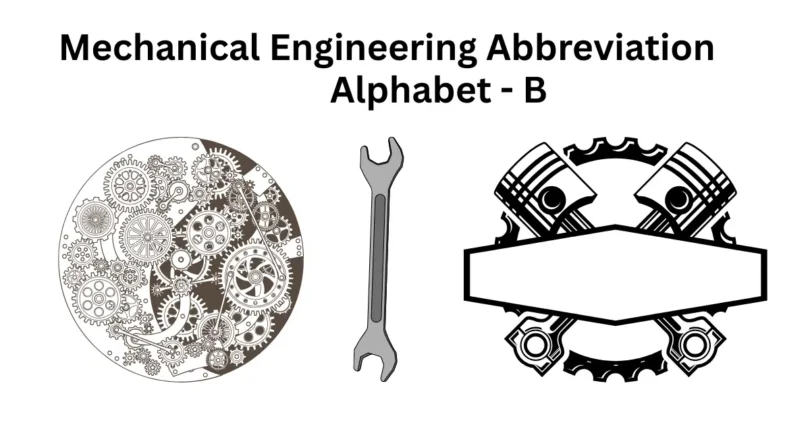 mechanical engineering abbreviations alphabet b