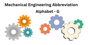 mechanical engineering abbreviations alphabet g