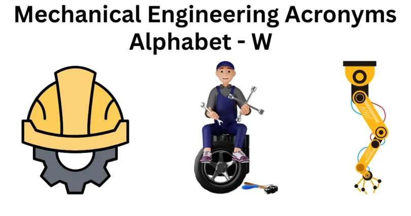 mechanical engineering abbreviations alphabet w
