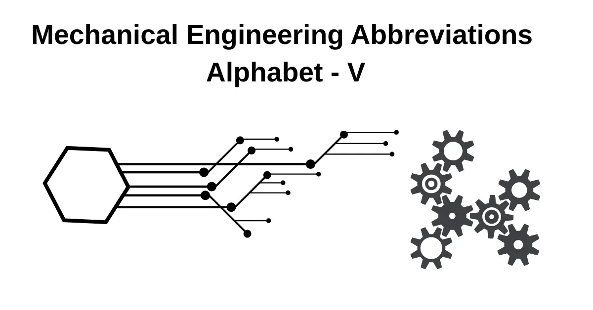 mechanical engineering abbreviations – alphabet v