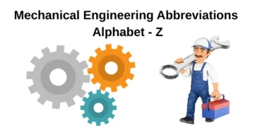 mechanical engineering abbreviations – alphabet z