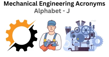 mechanical engineering acronyms alphabet j
