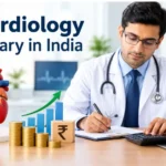 Cardiology Salary in India: Per Month, Per Year, Jobs, Scope & Career Cardiology salary in India showing an Indian cardiologist, heart model, rupee symbol, and salary growth chart