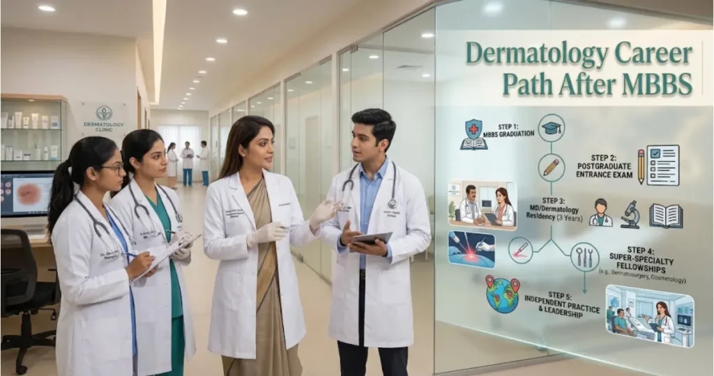 Dermatology career path after MBBS in India
