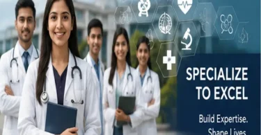 Medical students and doctors representing medical specialization after MBBS in India
