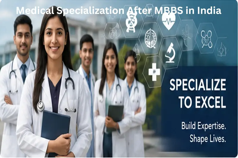 Medical students and doctors representing medical specialization after MBBS in India
