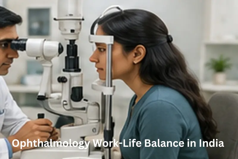 Which Medical Branch Has the Best Work-Life Balance in India Ophthalmologist examining a patient during a scheduled eye consultation
