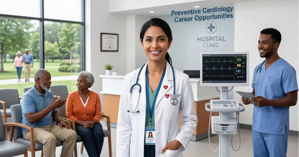 Preventive cardiology career opportunities focused on cardiovascular risk assessment, prevention, and patient education.