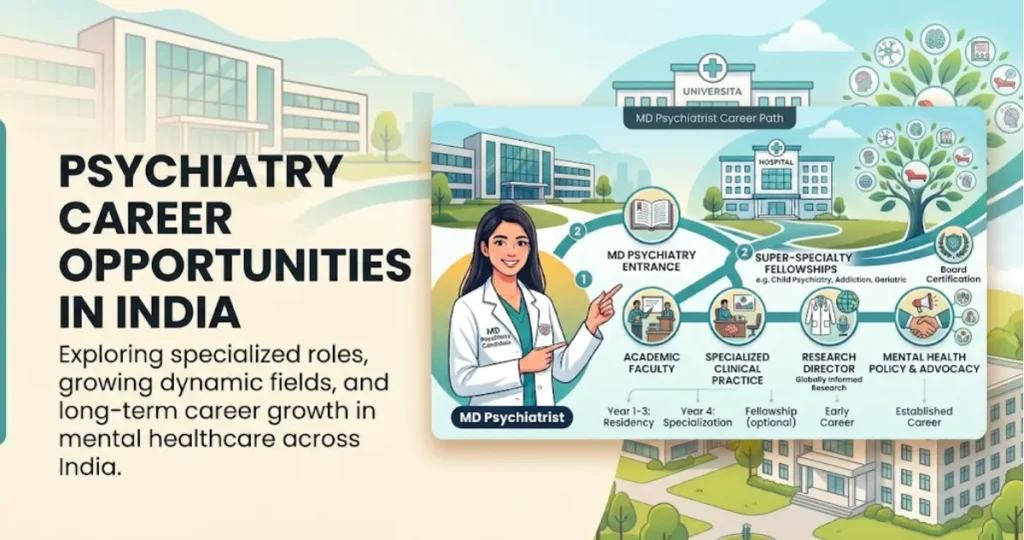 Psychiatry career opportunities in India across hospitals, clinics and mental-health services