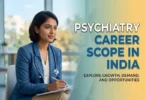 Psychiatry Career Scope in India showing a psychiatrist consulting with a patient